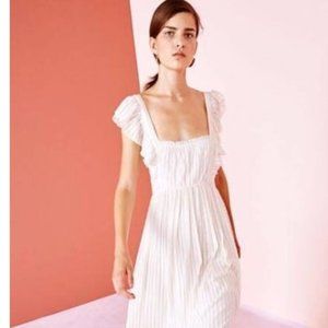 NWT Ulla Johnson Ruffle Stripe Cotton Dress Size 4